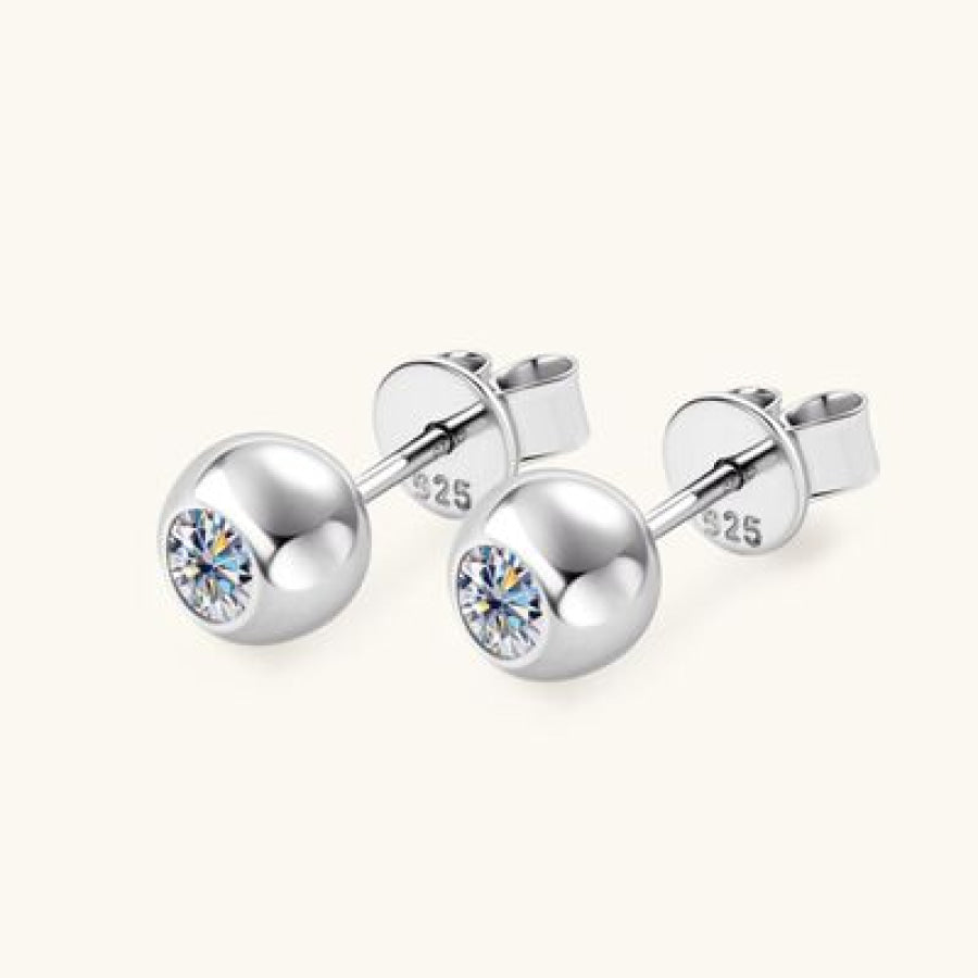 Moissanite 925 Sterling Silver Stud Earrings Apparel and Accessories