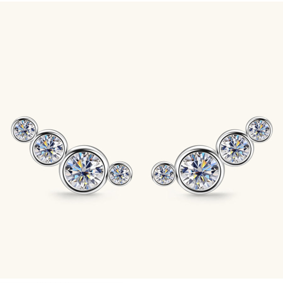 Moissanite 925 Sterling Silver Stud Earrings Apparel and Accessories