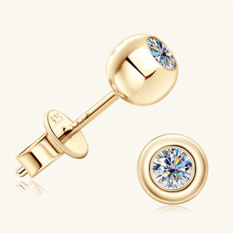 Moissanite 925 Sterling Silver Stud Earrings Apparel and Accessories