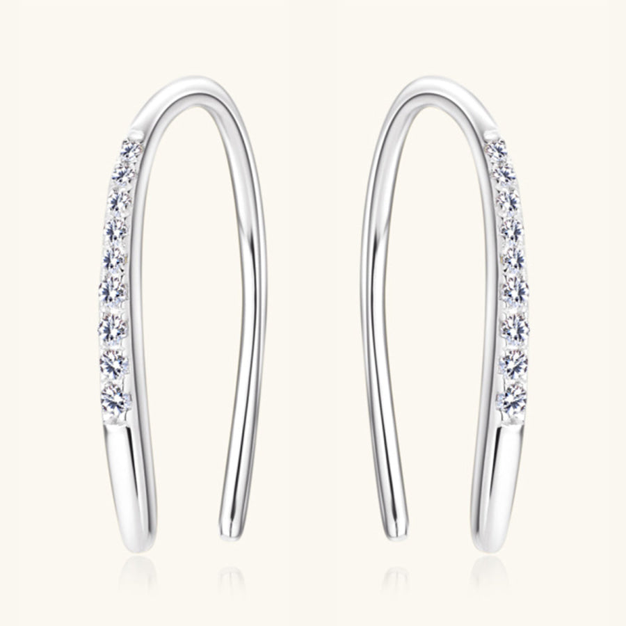 Moissanite 925 Sterling Silver U Shape Earrings Apparel and Accessories