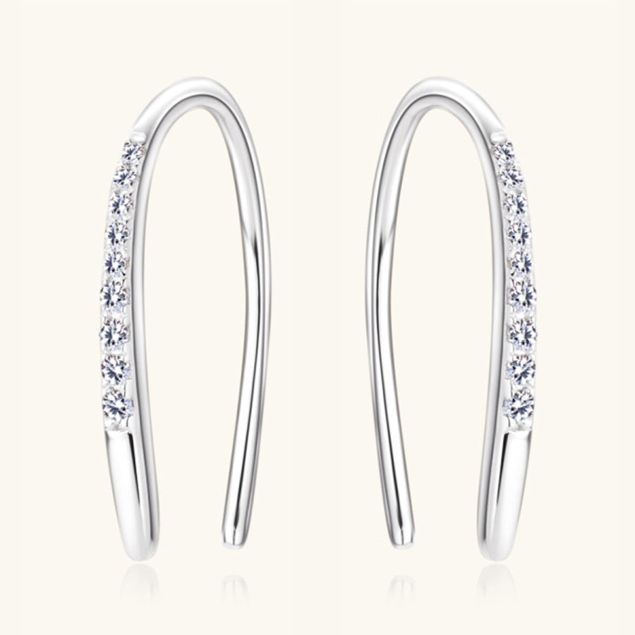 Moissanite 925 Sterling Silver U Shape Earrings Apparel and Accessories