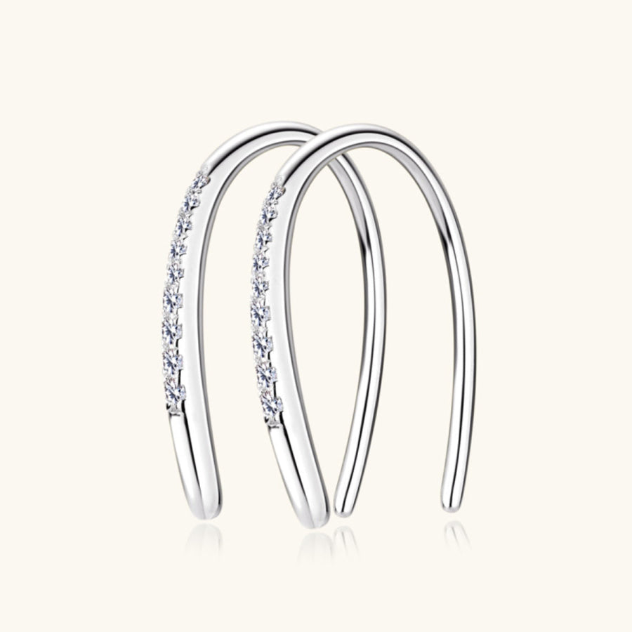 Moissanite 925 Sterling Silver U Shape Earrings Apparel and Accessories