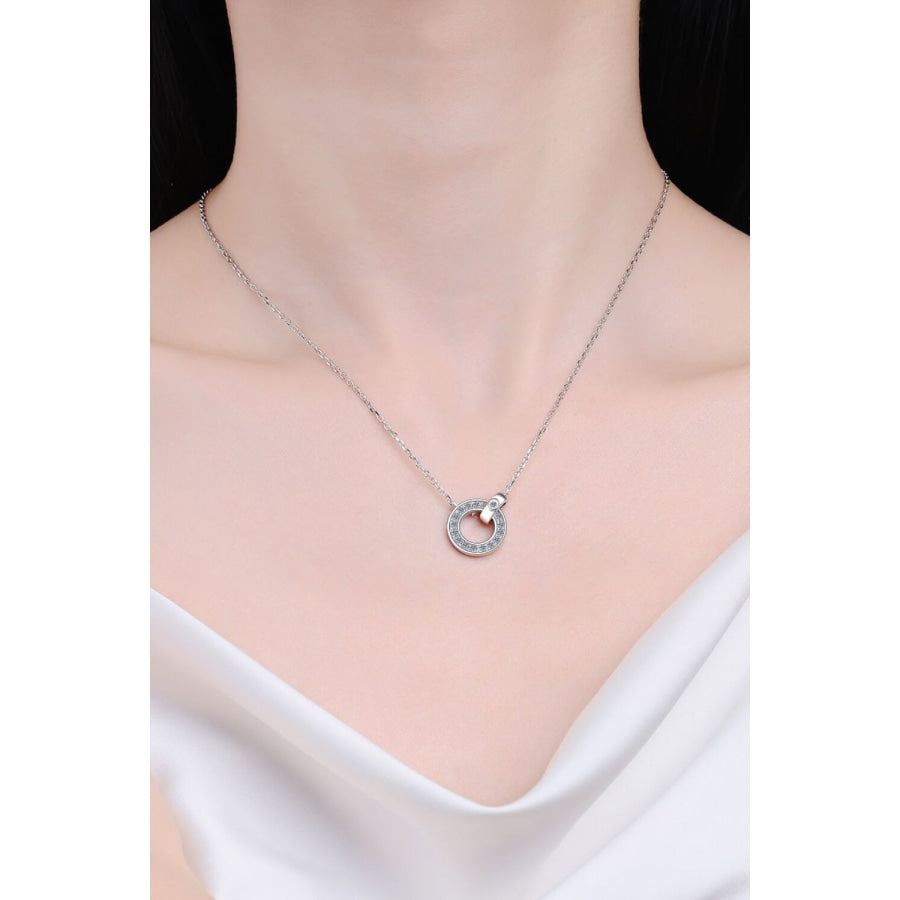 Moissanite Pendant Rhodium-Plated Necklace Silver / One Size