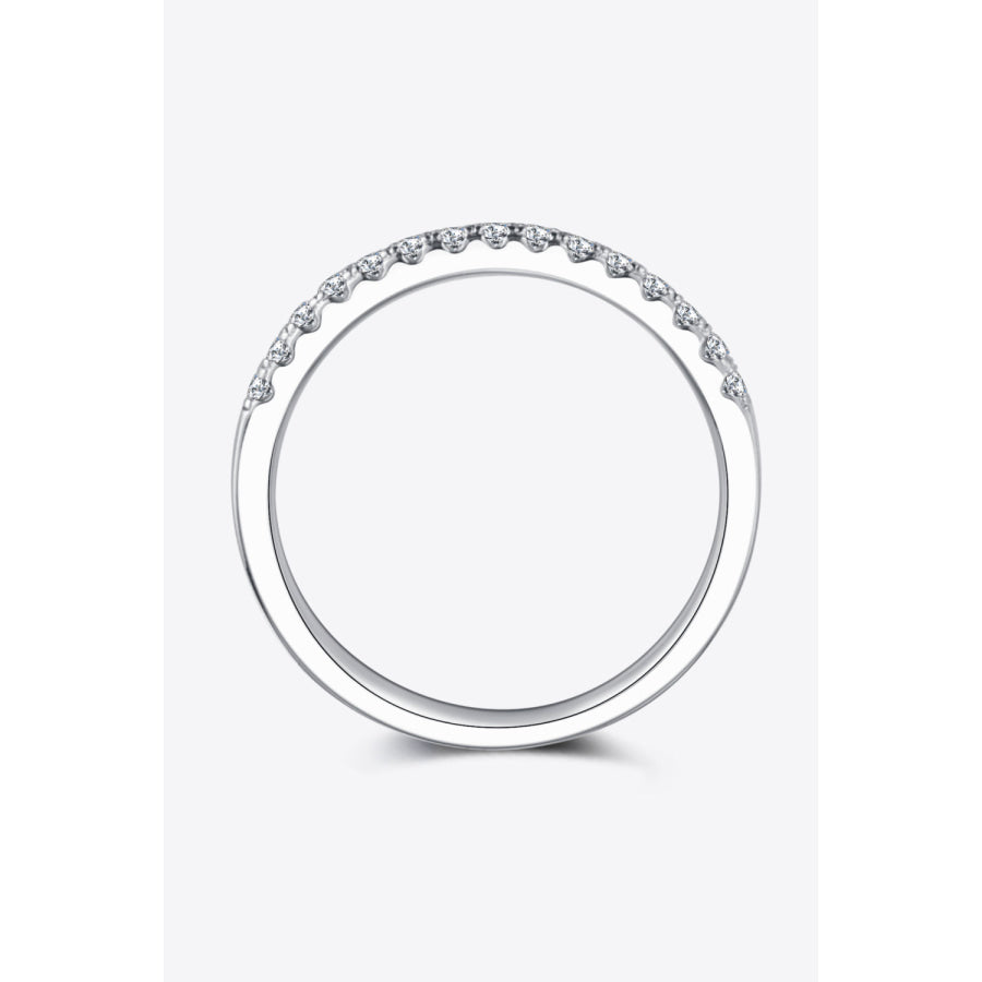 Moissanite Platinum-Plated Half-Eternity Ring