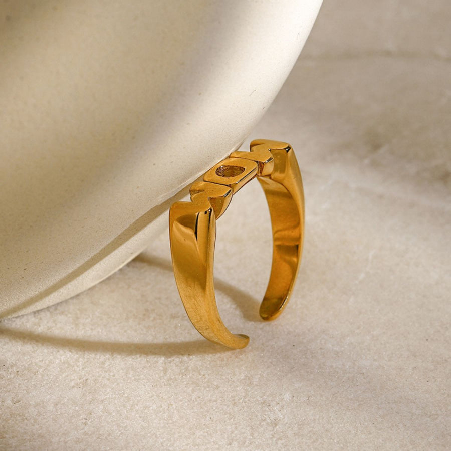 MOM Stainless Steel Open Ring Gold / One Size Apparel and Accessories
