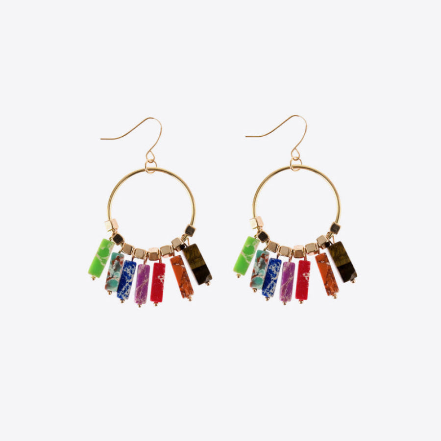 Multicolored Stone Dangle Earrings Multicolor / One Size