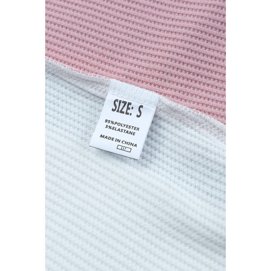 Multicolored Striped Waffle-Knit Sleeveless Tank