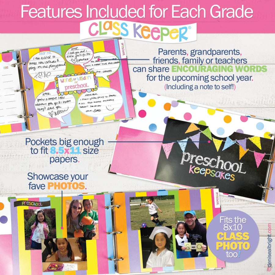 NEW! Mom Must-Have School Keepsake Kit | Class Keeper® + Photo Prop Deck + School Stickers Binder