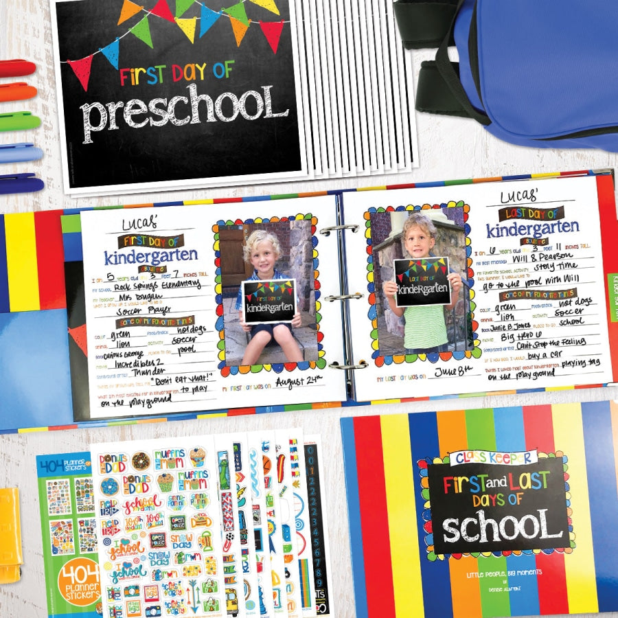 NEW! Mom Must-Have School Keepsake Kit | Class Keeper® + Photo Prop Deck + School Stickers Binder