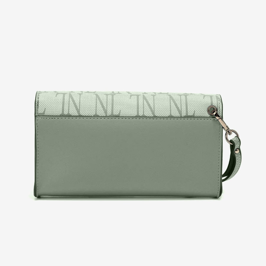 Nicole Lee USA 3 - Piece Letter Print Texture Handbag Set SAGE / One Size Apparel and Accessories