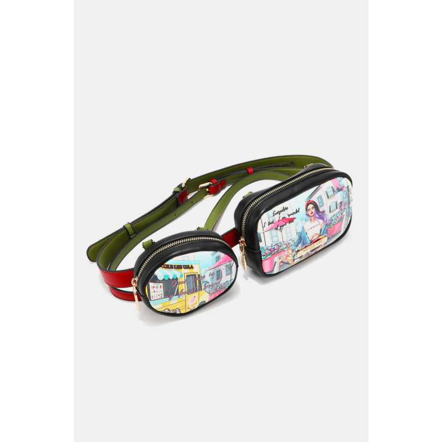 Nicole Lee USA Double Pouch Fanny Pack Apparel and Accessories