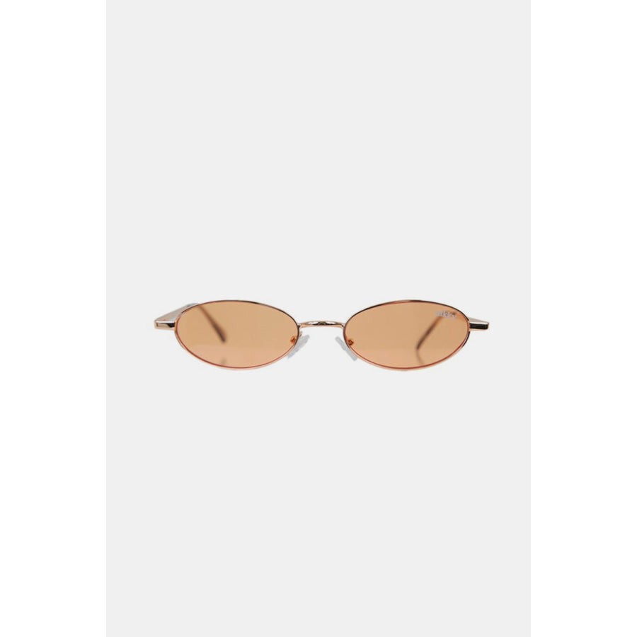 Nicole Lee USA Metal Frame Finley Oval Sunglasses Gold / One Size Apparel and Accessories
