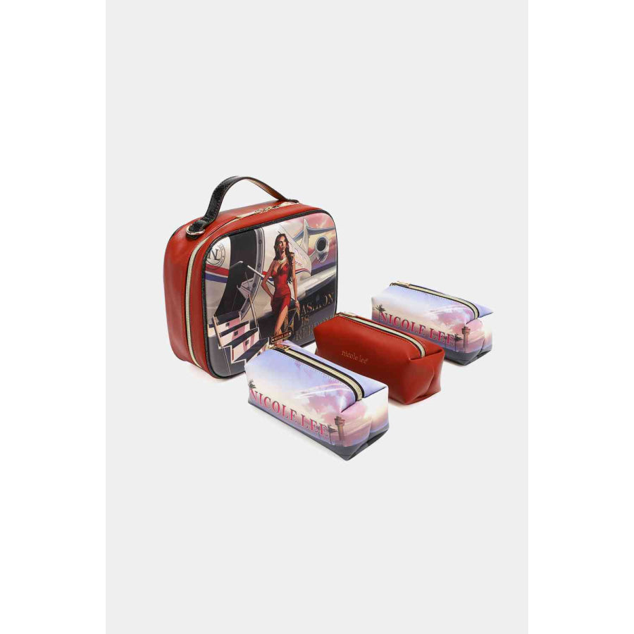 Nicole Lee USA Printed Handbag with Three Pouches Handbags