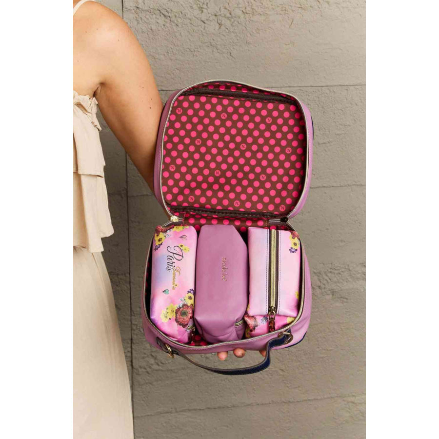 Nicole Lee USA Printed Handbag with Three Pouches Handbags