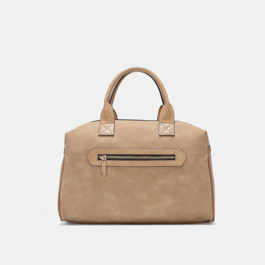 Nicole Lee USA rhinestone Decor Boston Bag Beige / One Size Apparel and Accessories