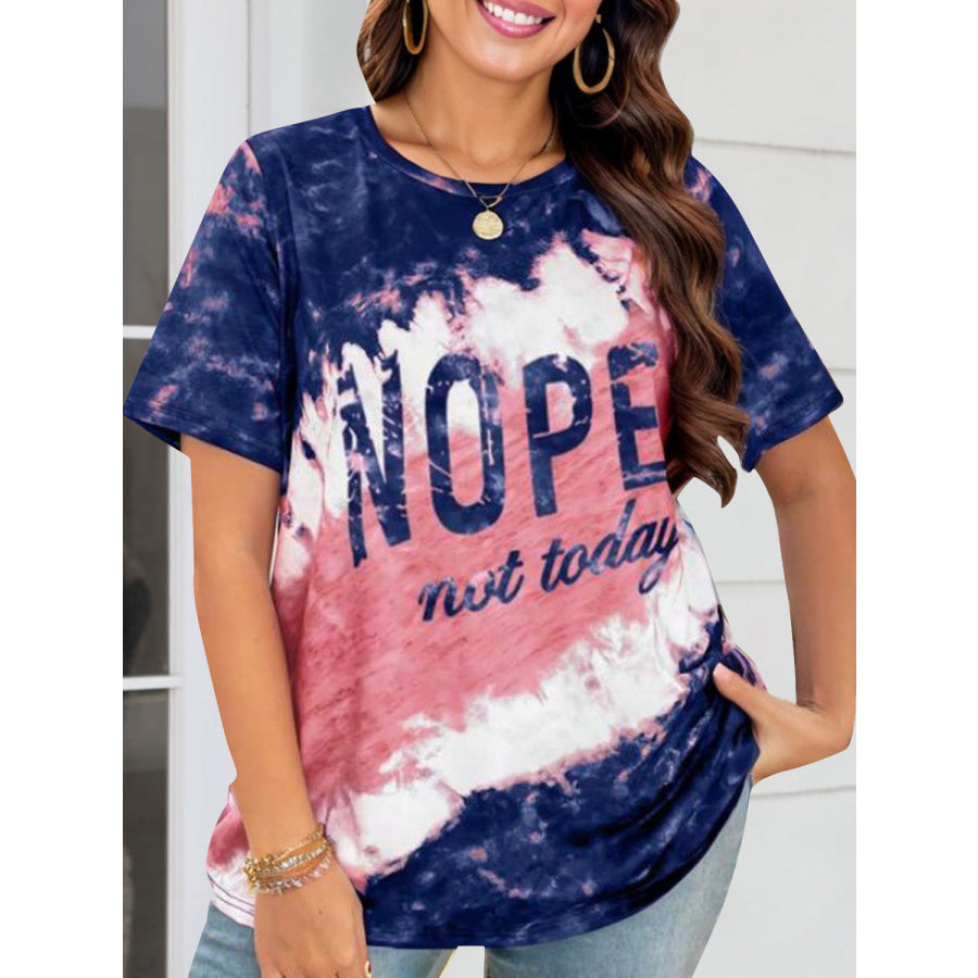 NOPE NOT TODAY Round Neck Short Sleeve T - Shirt Navy / S Apparel and Accessories