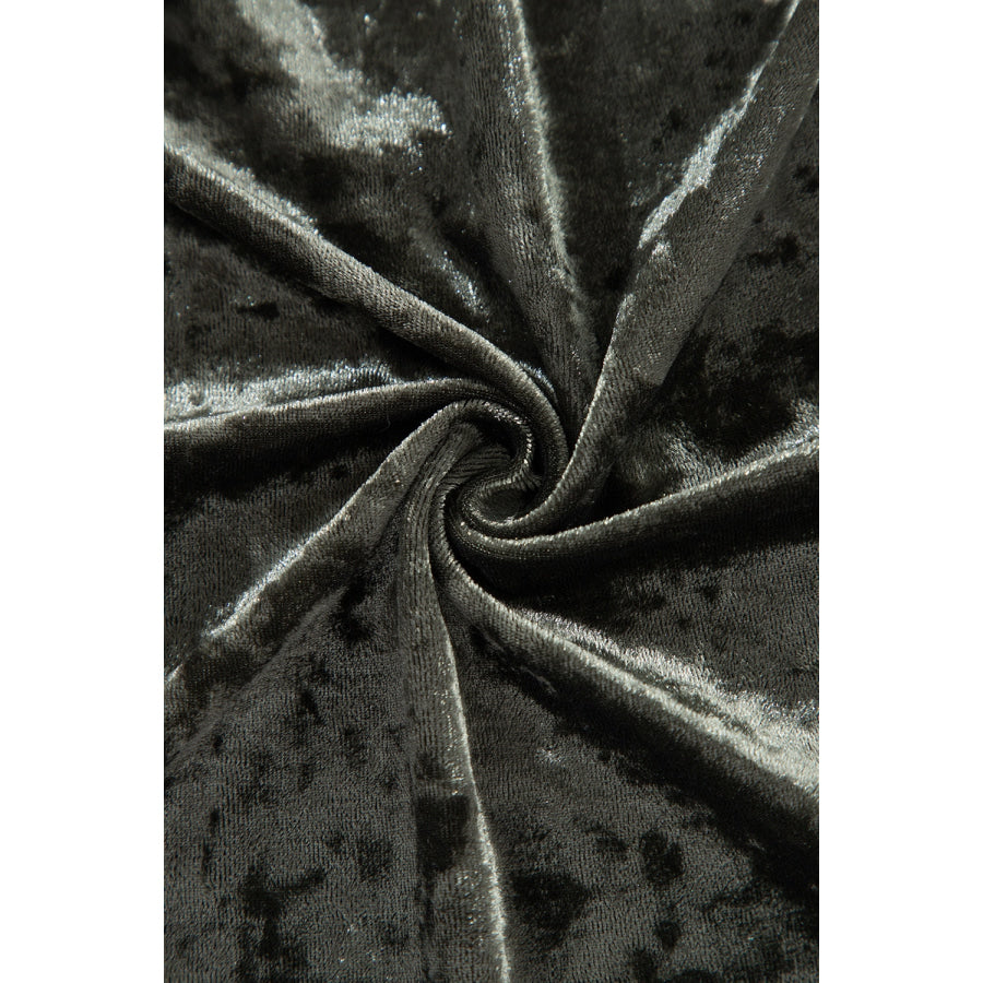 Notched Long Sleeve Mini Dress with Pockets Apparel and Accessories