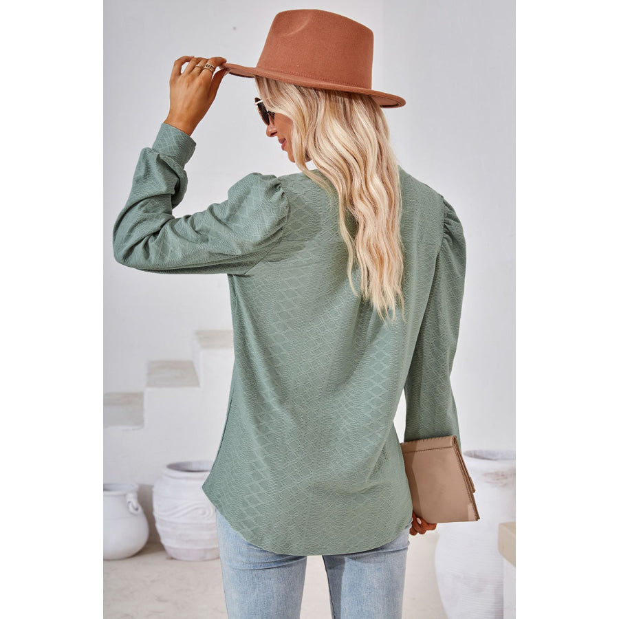 Notched Long Sleeve T-Shirt Apparel and Accessories