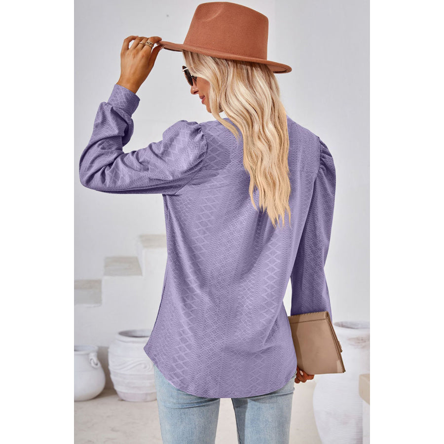 Notched Long Sleeve T-Shirt Apparel and Accessories