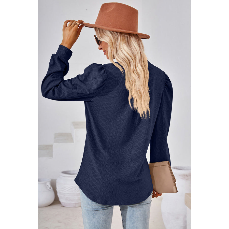 Notched Long Sleeve T-Shirt Apparel and Accessories