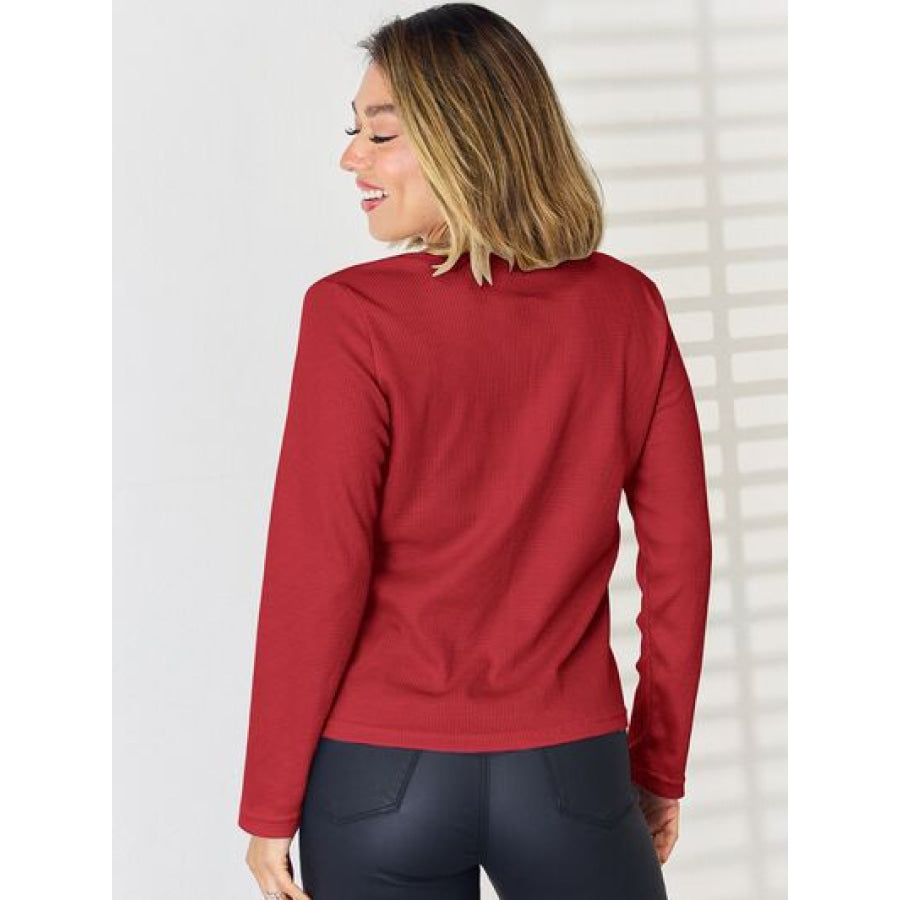 Notched Long Sleeve T - Shirt Apparel and Accessories