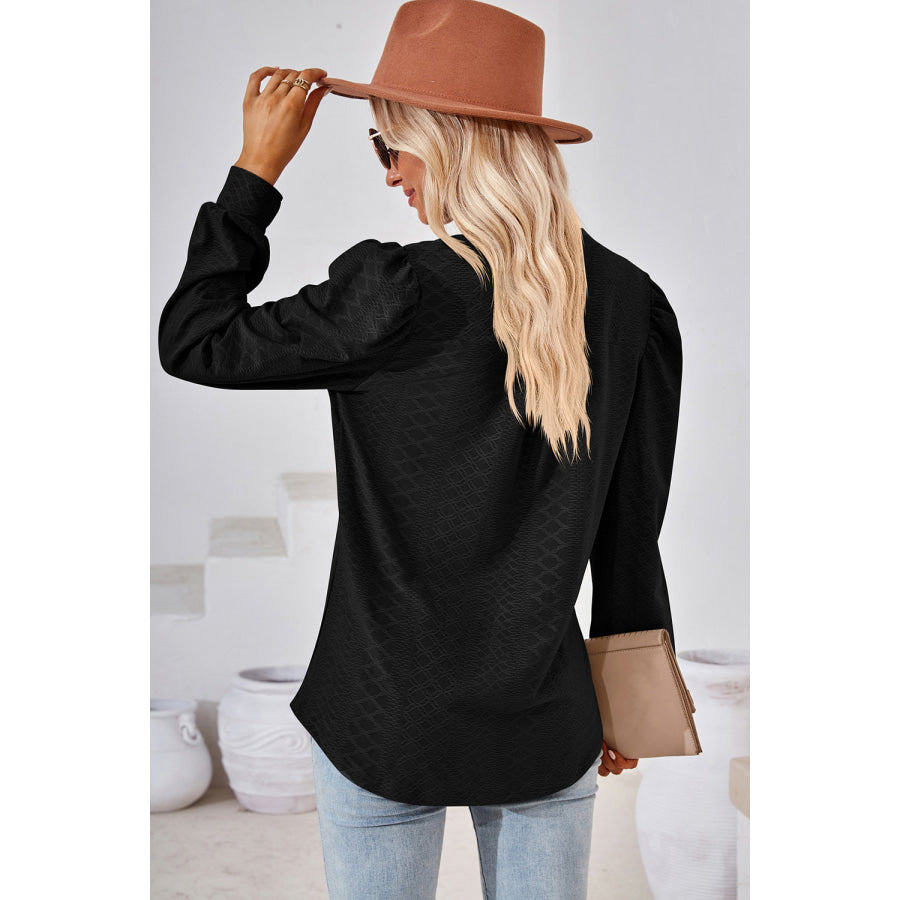 Notched Long Sleeve T-Shirt Apparel and Accessories