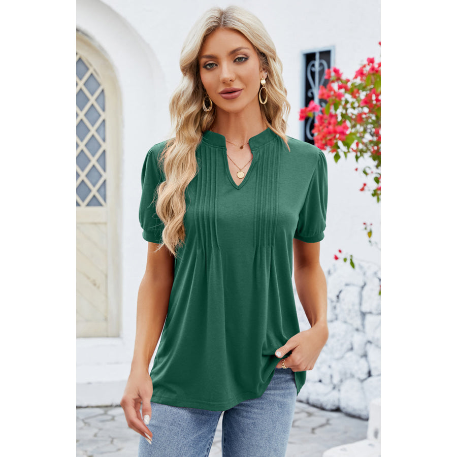 Notched Short Sleeve T-Shirt Apparel and Accessories