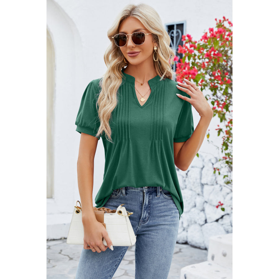 Notched Short Sleeve T-Shirt Apparel and Accessories