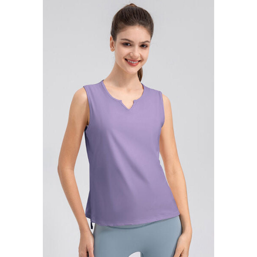 Notched Wide Strap Active Tank Lavender / S Clothing