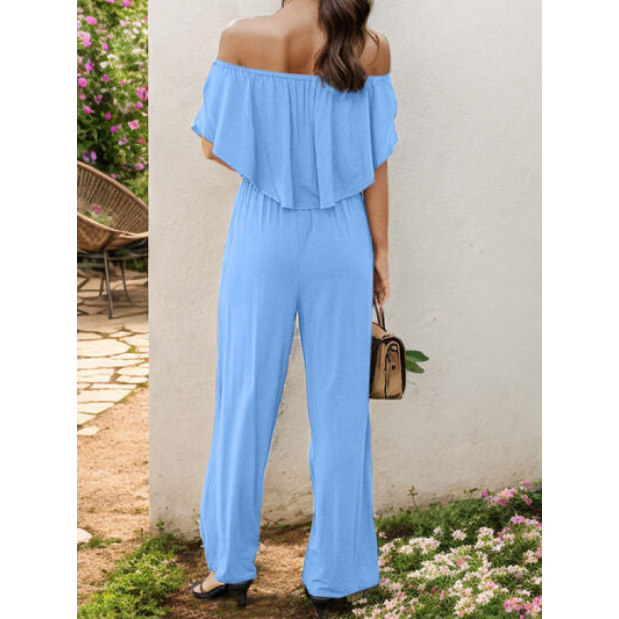 Off - Shoulder Wide Leg Jumpsuit Apparel and Accessories