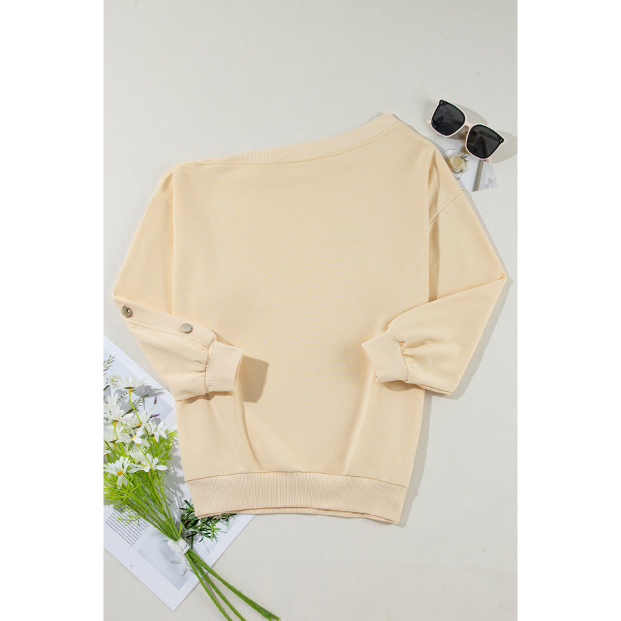 One Shoulder Long Sleeve Top Apparel and Accessories