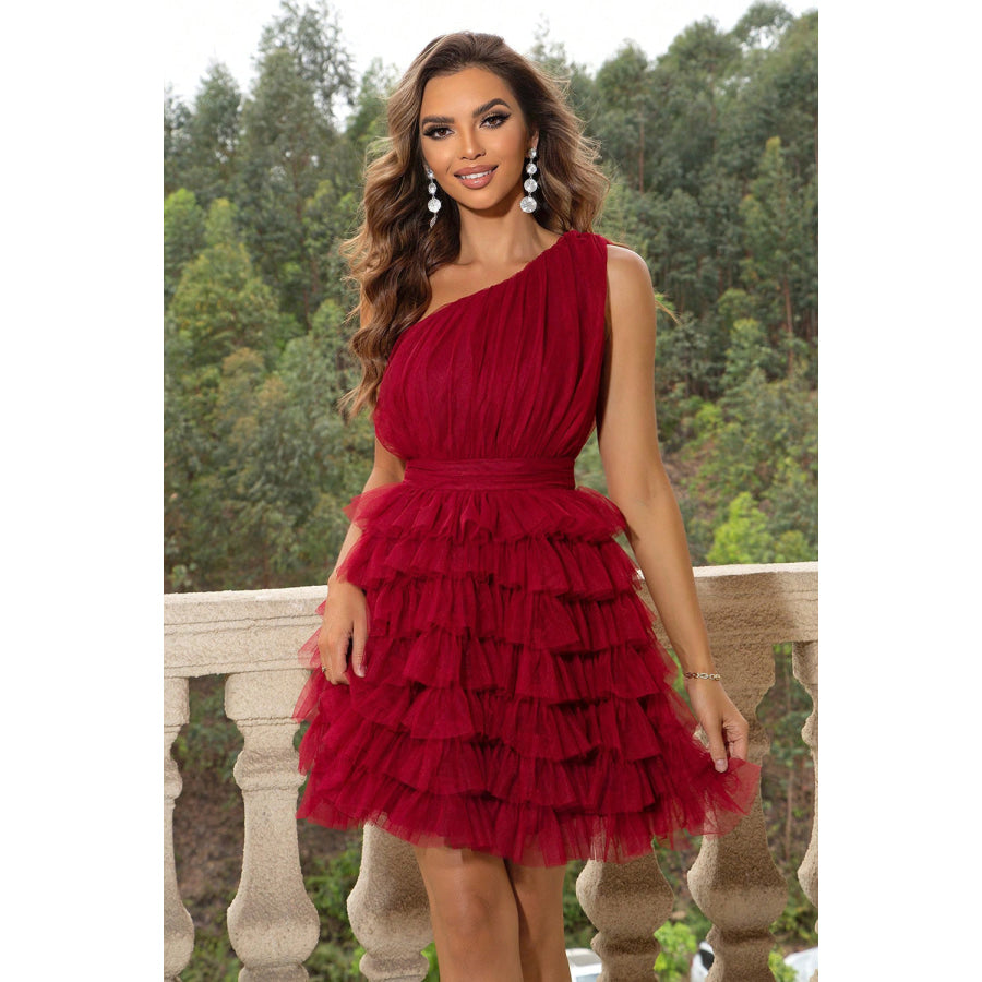 One-Shoulder Sleeveless Dress