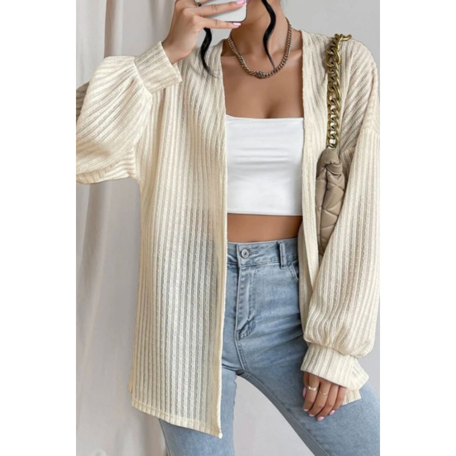 Open Front Long Sleeve Cardigan Apparel and Accessories