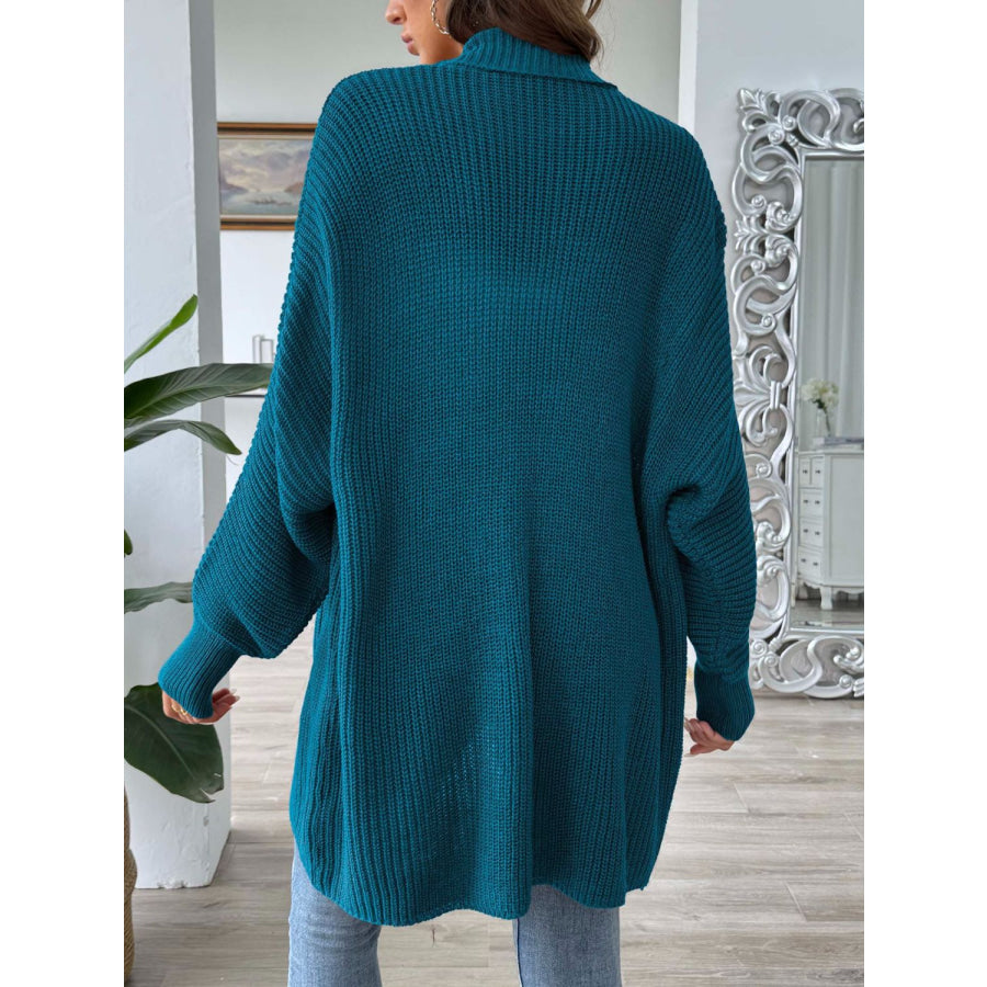 Open Front Long Sleeve Cardigan French Blue / One Size Apparel and Accessories