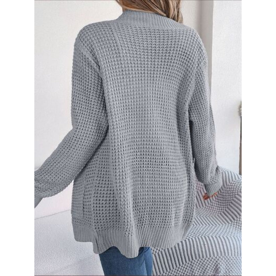 Open Front Long Sleeve Cardigan with Pockets Clothing