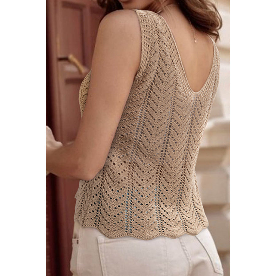 Openwork V-Neck knit Vest Apparel and Accessories