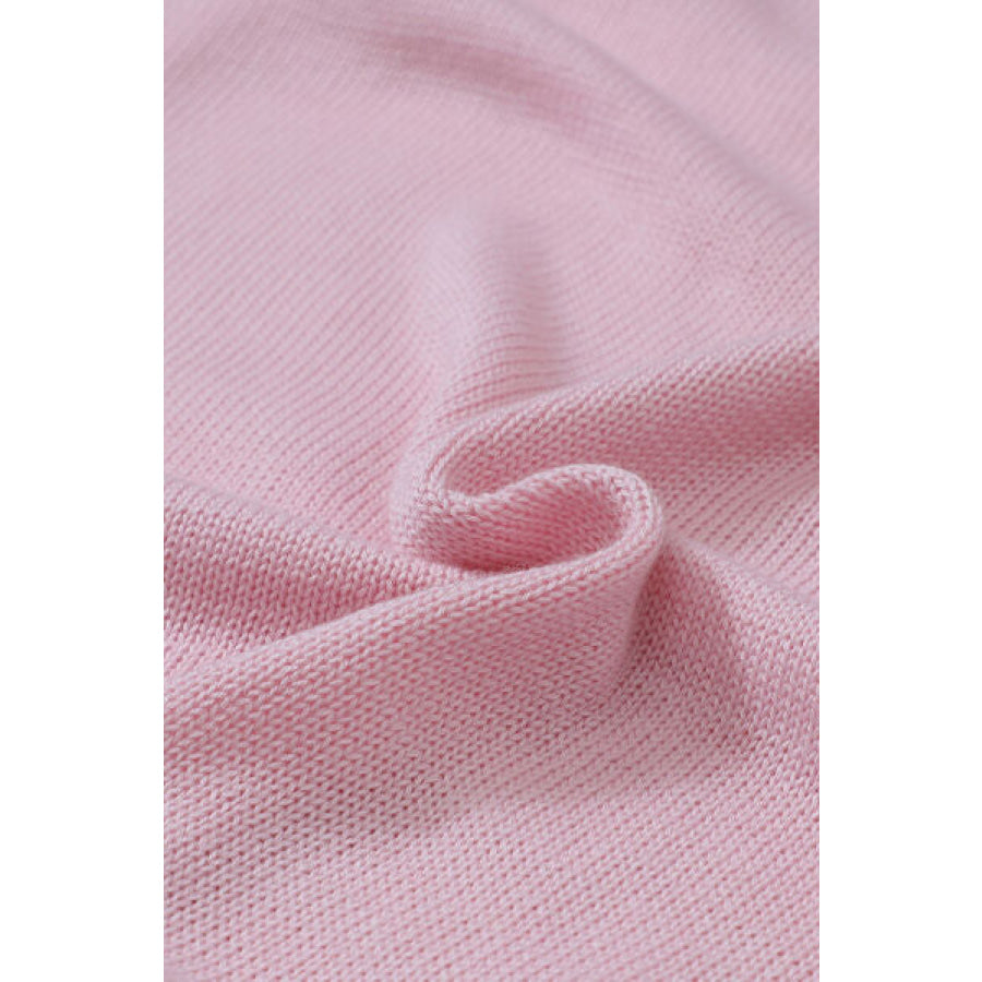 Openwork V-Neck Raglan Sleeve Sweater Clothing