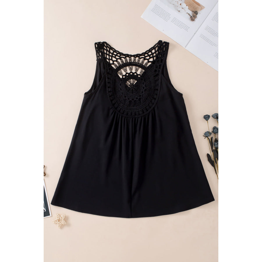Openwork V-Neck Tank Apparel and Accessories