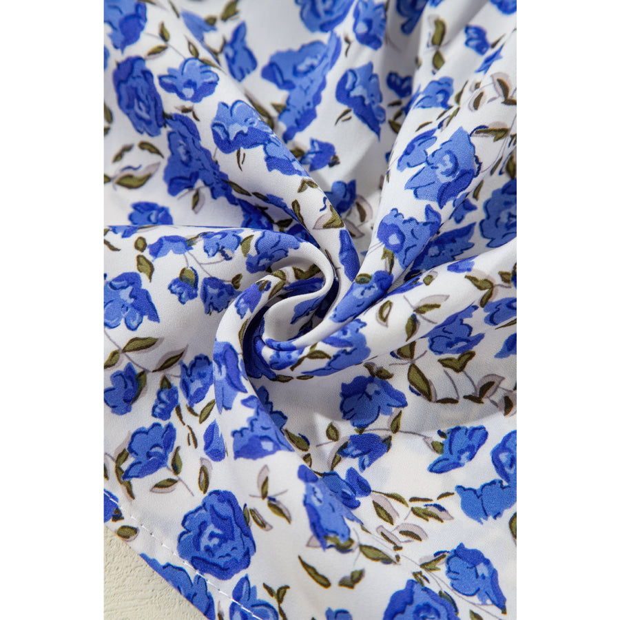 Orange Rose Floral Knotted Straps Tiered Babydoll Dress Dresses/Floral Dresses