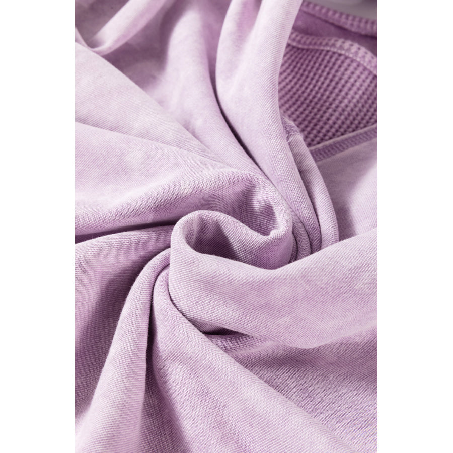 Orchid Petal Mineral Wash Drop Sleeve Patchwork Plus Tee Plus Size/Plus Size Tops/Plus Size Tops & Tees