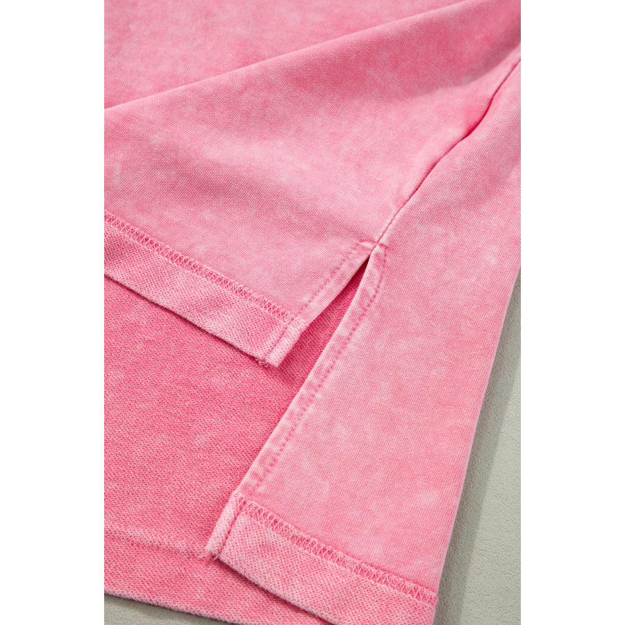 Orchid Petal Mineral Wash Drop Sleeve Patchwork Plus Tee Plus Size/Plus Size Tops/Plus Size Tops & Tees