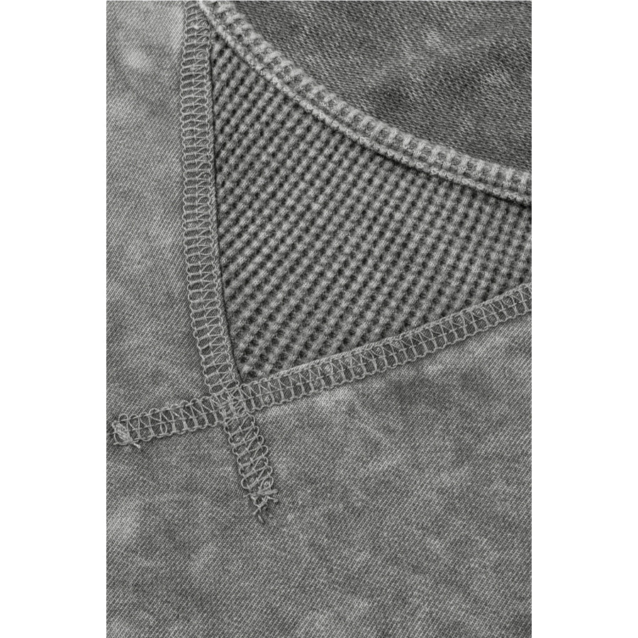 Orchid Petal Mineral Wash Drop Sleeve Patchwork Plus Tee Plus Size/Plus Size Tops/Plus Size Tops & Tees