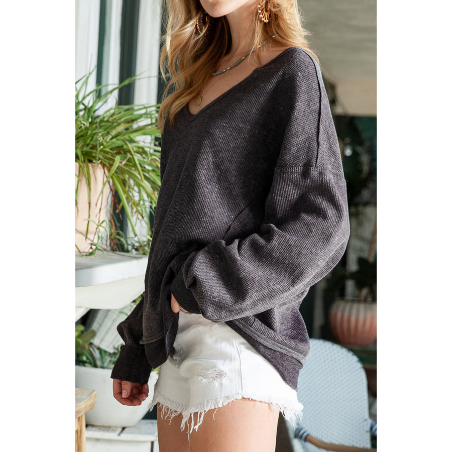 Oversize Dropped Shoulder Long Sleeve T-Shirt Apparel and Accessories
