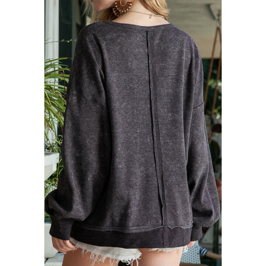 Oversize Dropped Shoulder Long Sleeve T-Shirt Apparel and Accessories