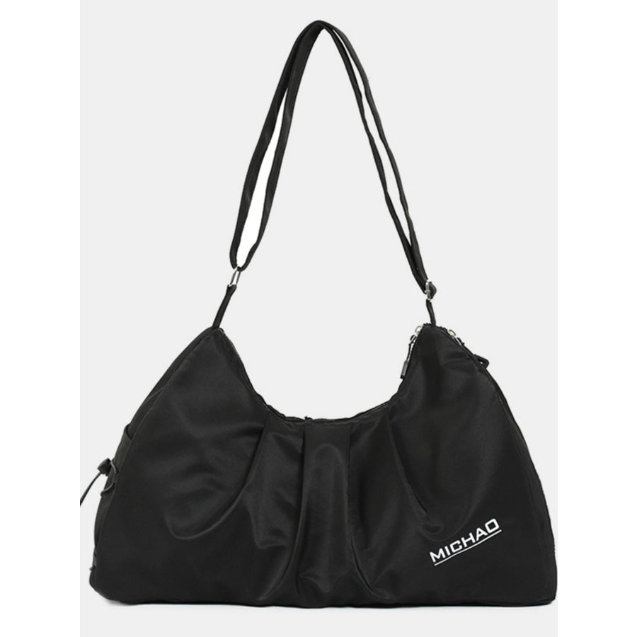 Oxford Cloth Adjustable Strap Large Capacity Crossbody Bag Black / One Size Apparel and Accessories