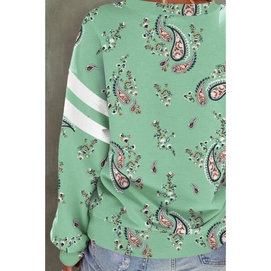 Paisley Dropped Shoulder T - Shirt Apparel and Accessories