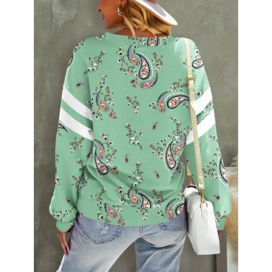 Paisley Dropped Shoulder T - Shirt Apparel and Accessories