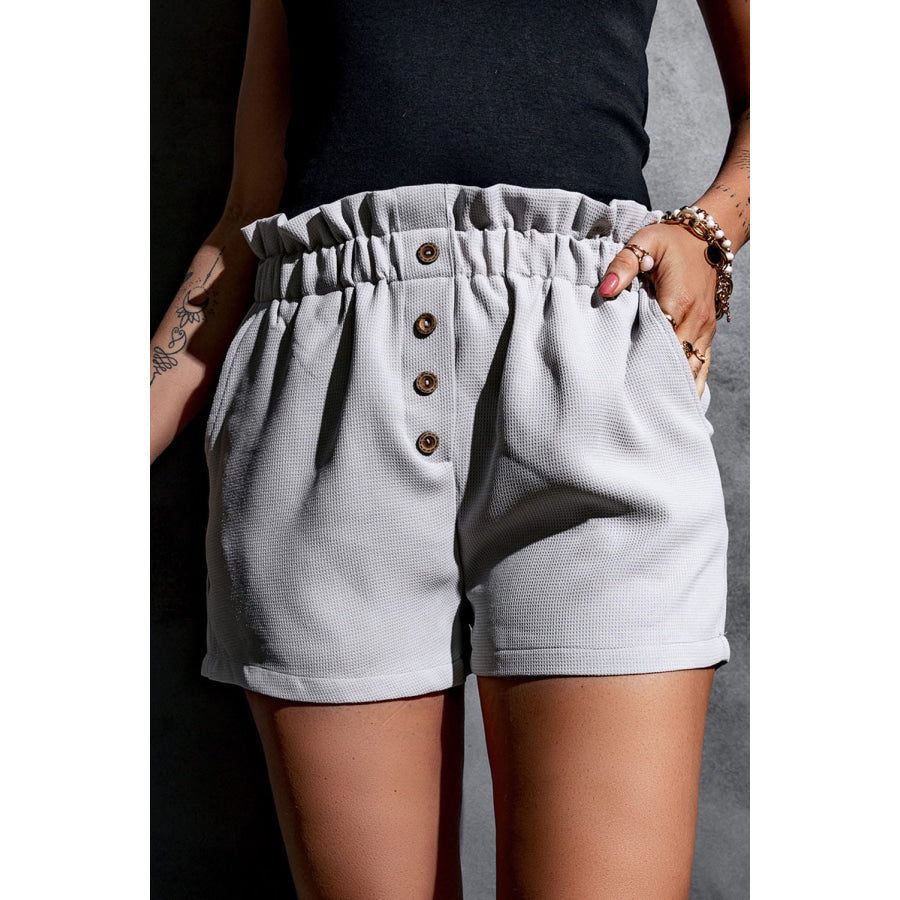 Paperbag Shorts with Pockets Light Gray / S