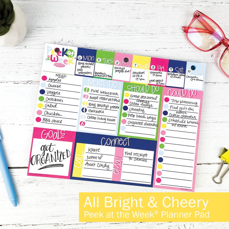 Peek at the Week® Weekly Planner Pad All Bright &amp; Cheery 2.0 Pads