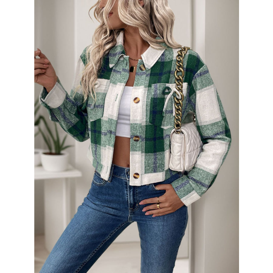 Perfee Color Block Button Up Jacket Apparel and Accessories